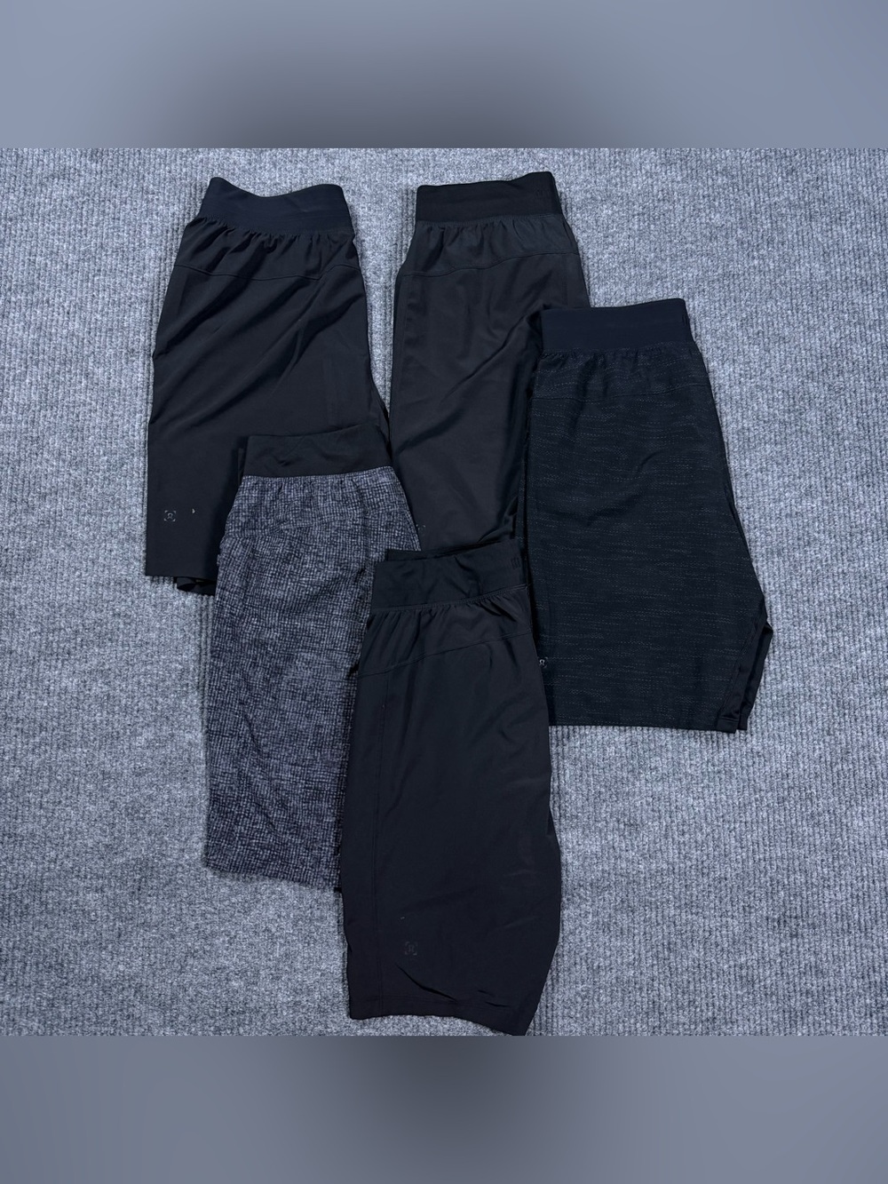 Lot Of 5 Lululemon Surge & T.H.E. Short 9" Mens M Black Athletic Shorts Unlined